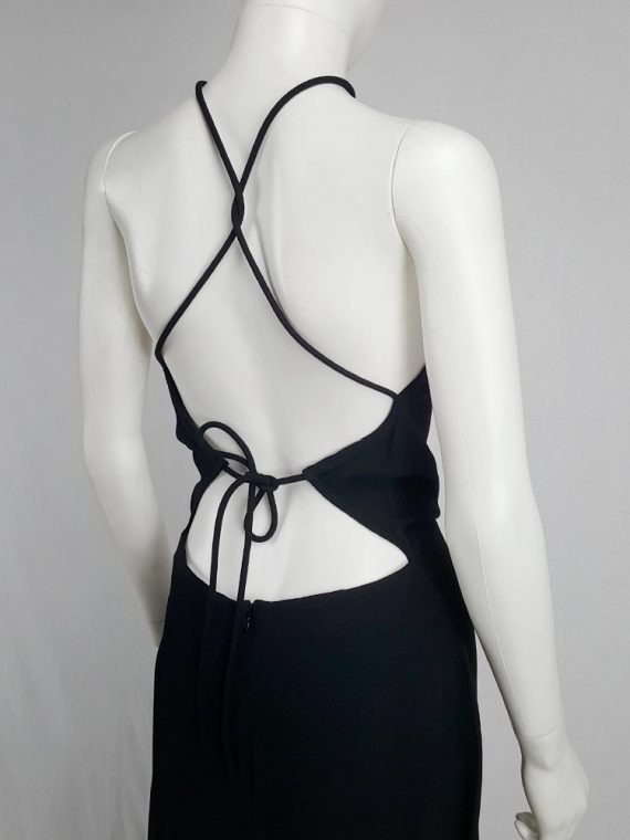 vaniitas Maison Martin Margiela black backless dress with crossed straps fall 2007 0354