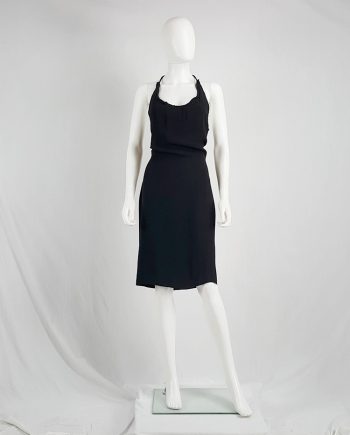 vintage Maison Martin Margiela black backless dress with crossed straps — fall 2007