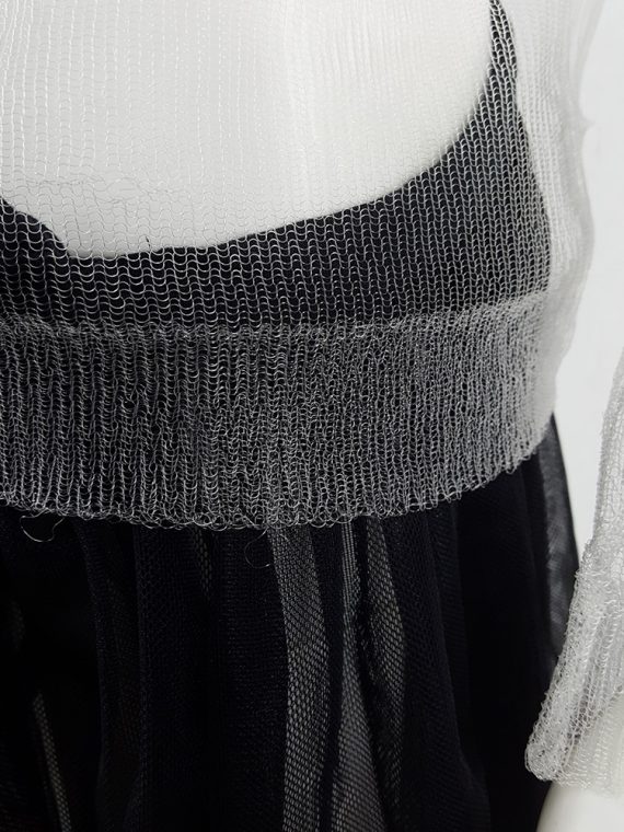 vaniitas vintage Comme des Garcons sheer jumper with a black furry front panel spring 2003 150739
