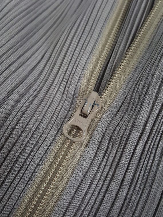 vaniitas vintage Issey Miyake Pleats Please dark beige pleated maxi skirt with front zipper 134114