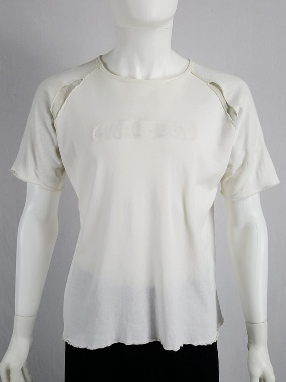 vaniitas vintage Yohji Yamamoto Y’s for men white inside out tshirt 1980s 132246