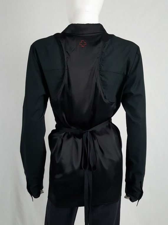 vaniitas vintage AF Vandevorst black wrapped shirt in contrasting materials 112414