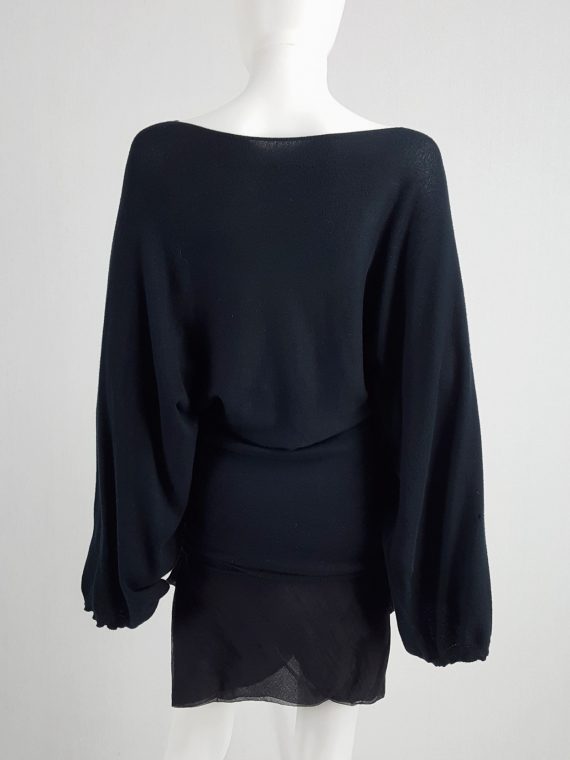 vaniitas vintage Ann Demeulemeester black jumper with wide sleeves spring 2001 162511