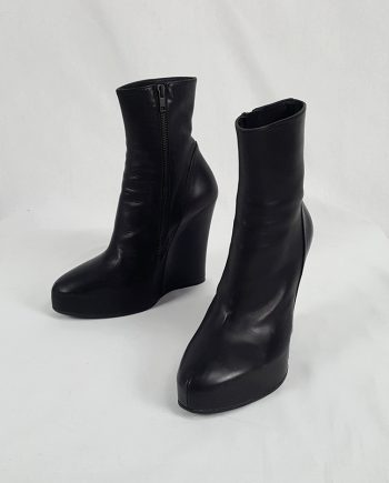Ann Demeulemeester black platform wedge boots — fall 2011