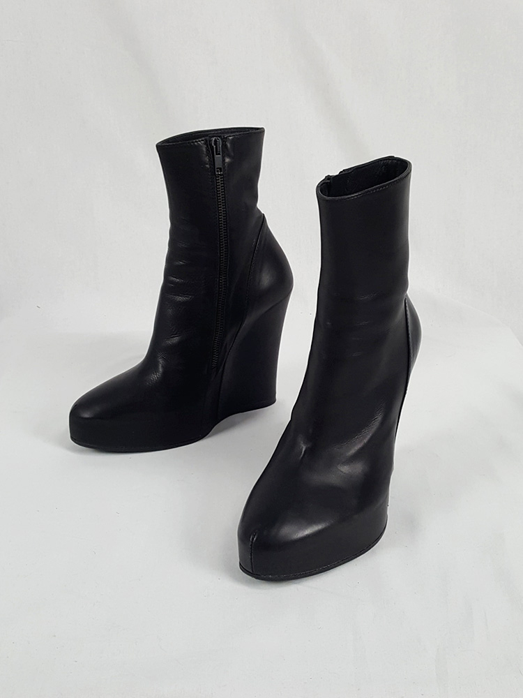 Ann Demeulemeester black platform wedge boots (36.5) — fall 2011 - V A ...