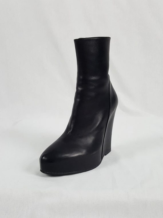 vaniitas vintage Ann Demeulemeester black platform wedge boots fall 2011 125604(0)