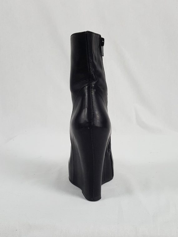 vaniitas vintage Ann Demeulemeester black platform wedge boots fall 2011 125652(0)