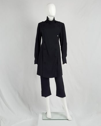 Ann Demeulemeester black shirt with double buttoned front panel — fall 2004