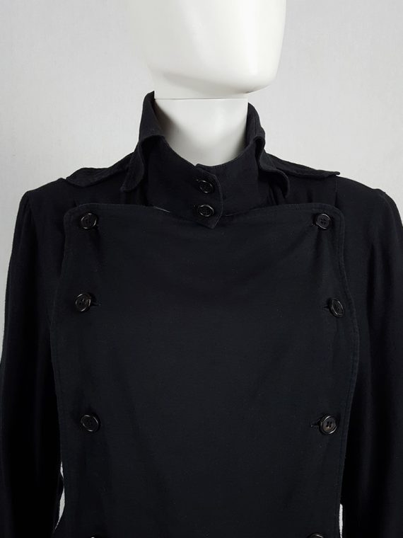 vaniitas vintage Ann Demeulemeester black shirt with double buttoned front panel fall 2004 113647