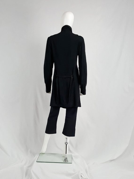 vaniitas vintage Ann Demeulemeester black shirt with double buttoned front panel fall 2004 113827