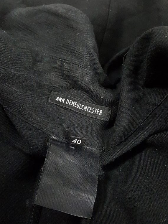 vaniitas vintage Ann Demeulemeester black shirt with double buttoned front panel fall 2004 114029