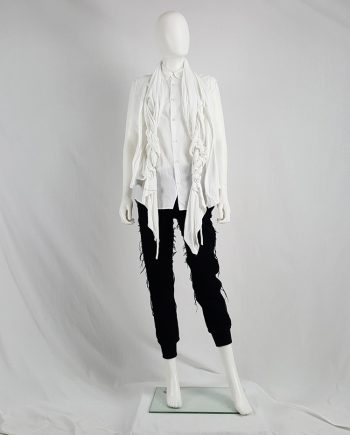 Comme des Garçons white vest with two oversized braids — spring 2003