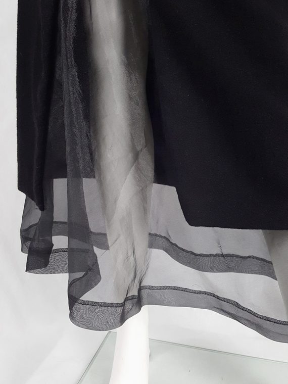 vaniitas vintage Comme des Garçons black skirt with curved mesh cutout fall 1997 143841