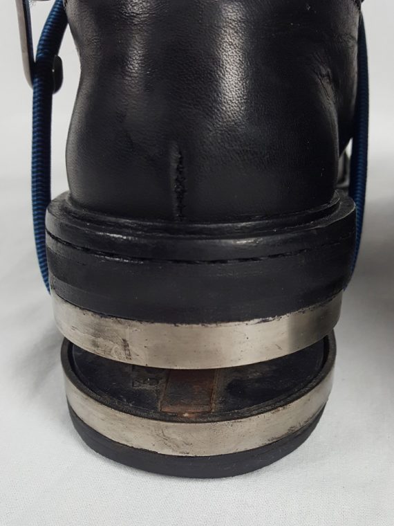 vaniitas vintage Dirk Bikkembergs black mountaineering boots with black and blue elastic fall 1996 152504