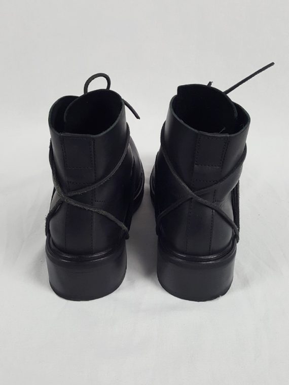 vaniitas vintage Dirk Bikkembergs black mountaineering boots with laces through the soles 1990s 90s 153151