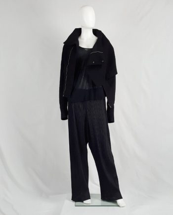 Issey Miyake Pleats Please black pleated relaxed trousers