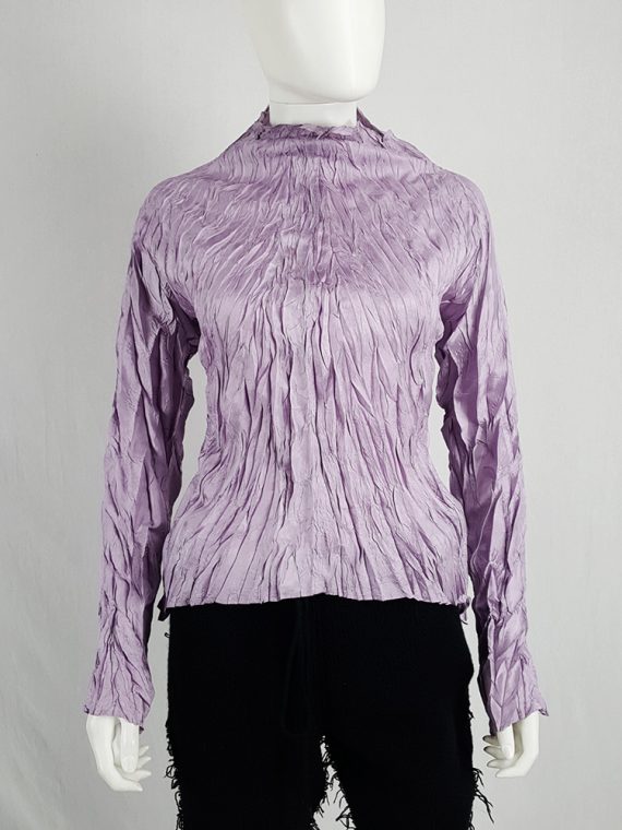 vaniitas vintage Issey Miyake Pleats Please creased purple jumper 144705