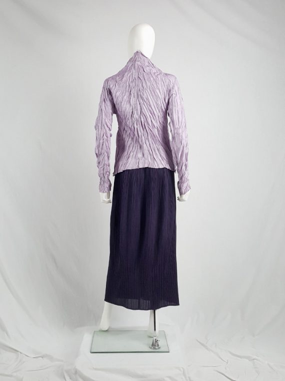 vaniitas vintage Issey Miyake Pleats Please dark purple pleated maxi skirt with front zipper 125726