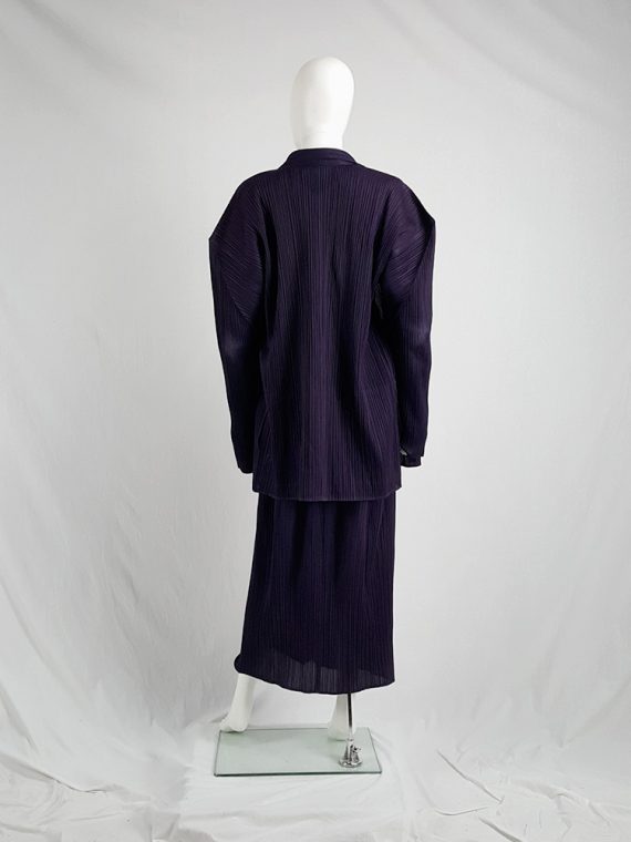 vaniitas vintage Issey Miyake Pleats Please purple pleated cardigan with square shoulders 130625