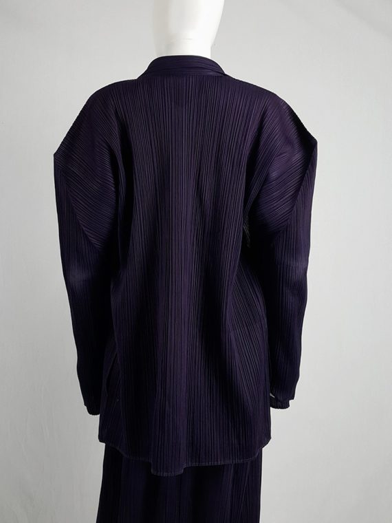 vaniitas vintage Issey Miyake Pleats Please purple pleated cardigan with square shoulders 130716