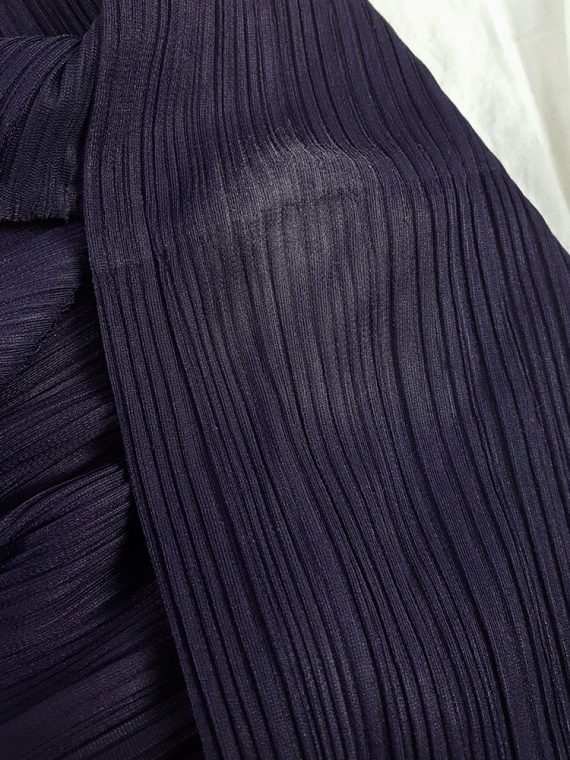 vaniitas vintage Issey Miyake Pleats Please purple pleated cardigan with square shoulders 131346
