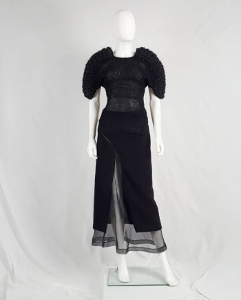 Noir Kei Ninomiya black knit top with large rounded sleeves — fall 2013