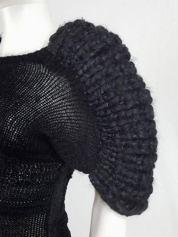 vaniitas vintage Noir Kei Ninomiya black knit top with dramatic curved sleeves fall 2013 141729