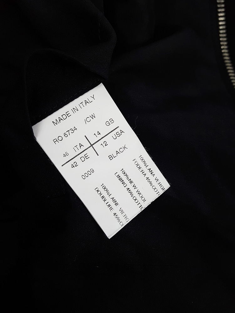 Rick Owens GLEAM black asymmetric jacket with oversized neckline — fall ...