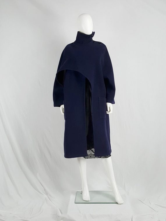 vaniitas vintage Yohji Yamamoto dark blue oversized sculptural coat 1980s 191210