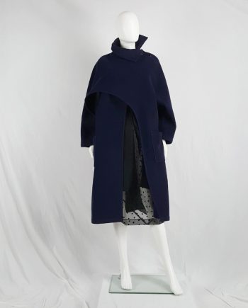 Yohji Yamamoto dark blue oversized sculptural coat — 1980s