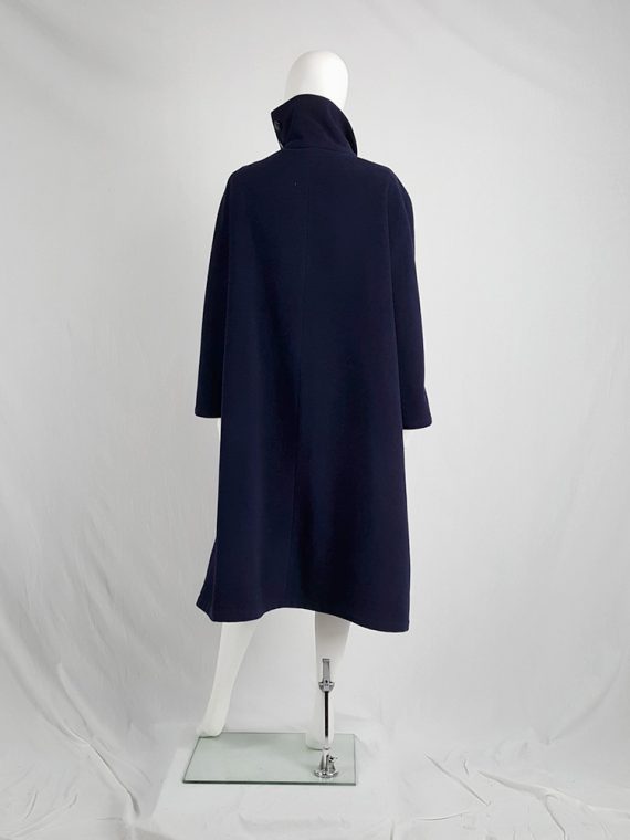 vaniitas vintage Yohji Yamamoto dark blue oversized sculptural coat 1980s 192259