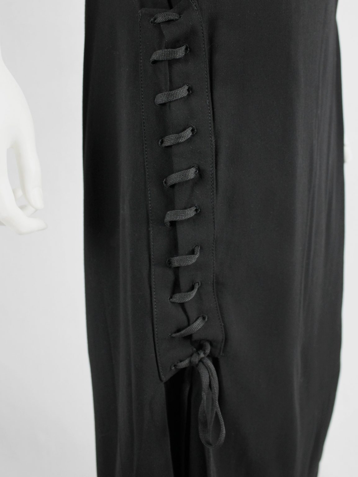 A.F. Vandevorst black skirt with corset-lacing on the side — fall 2006