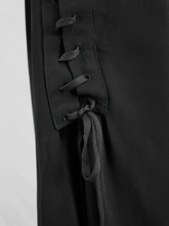 vaniitas vintage AF Vandevorst black skirt with corset-lacing on the side fall 2006 4510