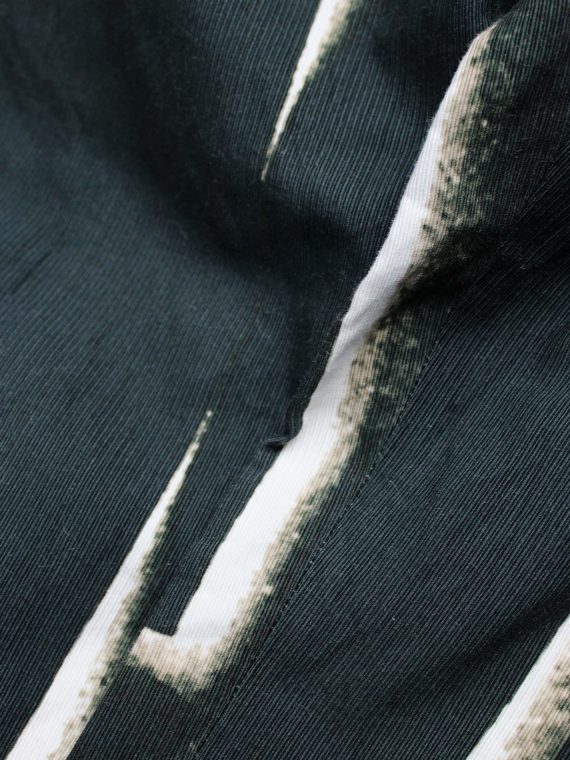 vaniitas vintage Ann Demeulemeester black trousers with beige stripe print spring 2011 4082