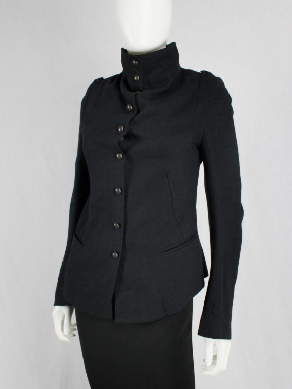 vaniitas vintage Ann Demeulemeester black victorian blazer with brass buttons runway fall 2009 0739