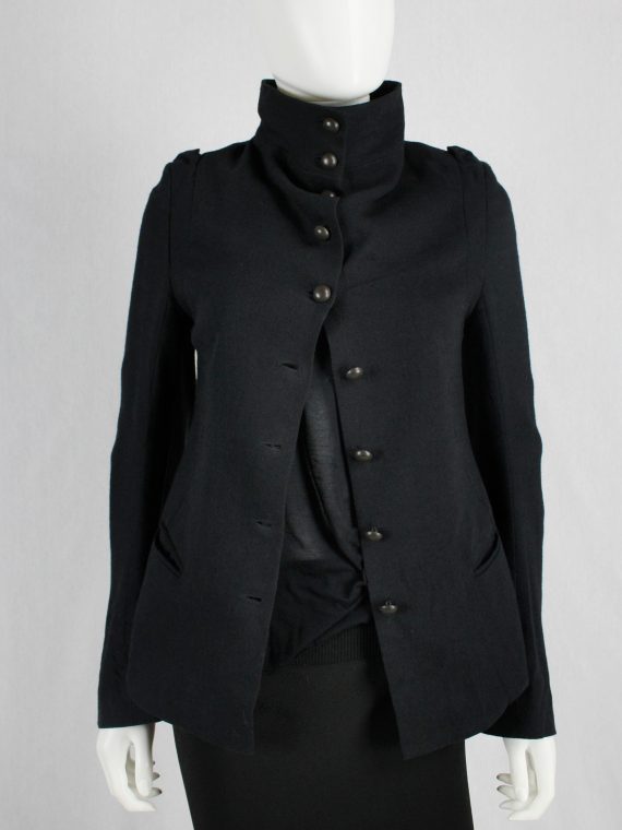 vaniitas vintage Ann Demeulemeester black victorian blazer with brass buttons runway fall 2009 0763