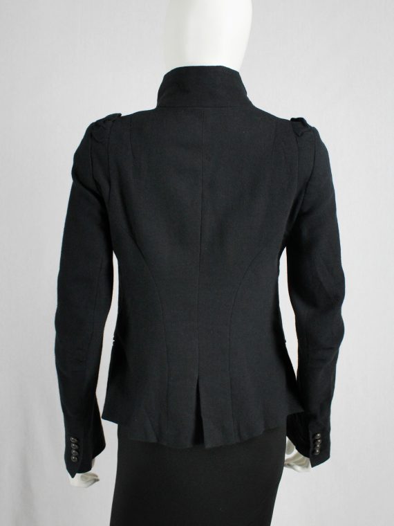 vaniitas vintage Ann Demeulemeester black victorian blazer with brass buttons runway fall 2009 0769
