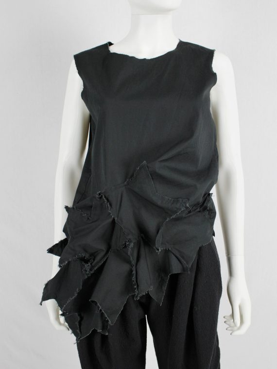 vaniitas vintage Comme des Garcons black sleeveless top with 3D stars at the hem4599