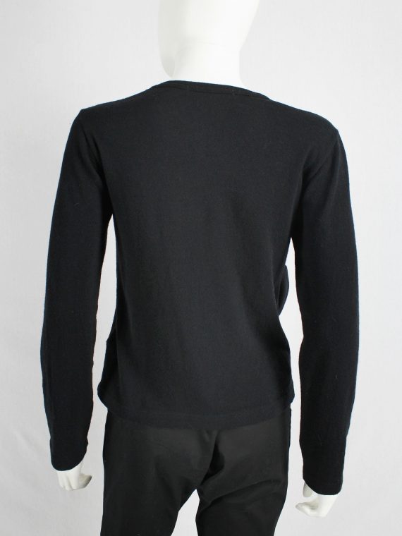 vaniitas vintage Comme des Garçons black jumper with oversized 3D rose fall 2013 3255