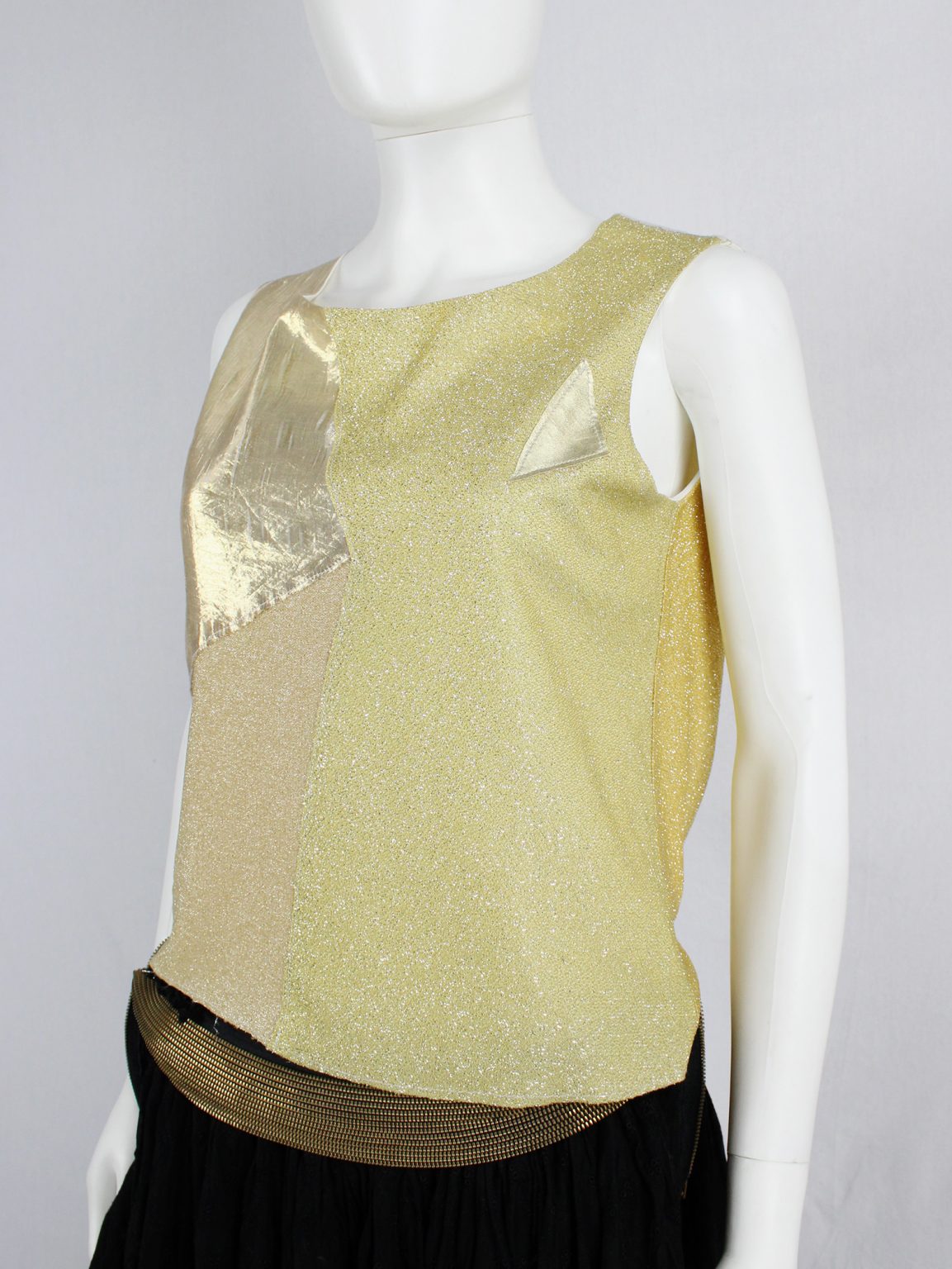 Maison Martin Margiela artisanal gold top made of multiple fabric patches — fall 2004
