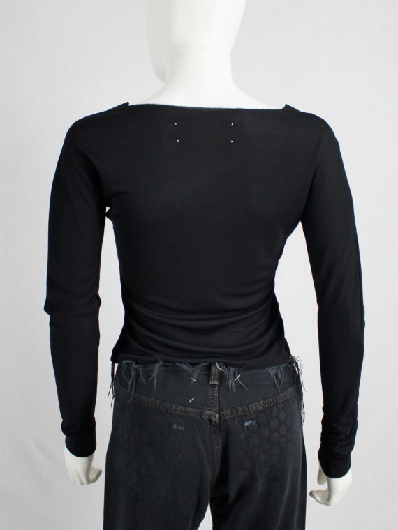 vaniitas vintage Maison Martin Margiela black jumper with cut-off neckline 1996 1998 2473