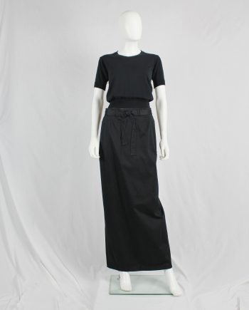 Maison Martin Margiela black maxi skirt with trompe-l'oeil bow — spring 1999