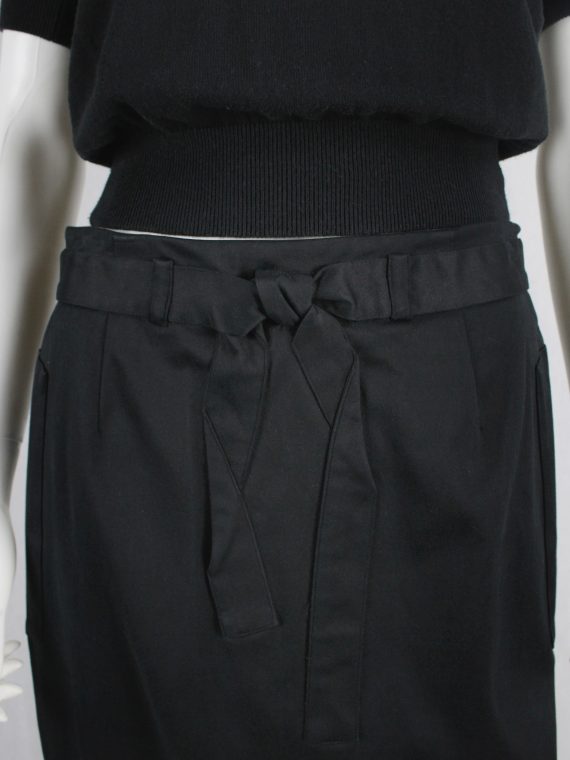 vaniitas vintage Maison Martin Margiela black maxi skirt with trompe-l’oeil bow runway spring 1999 1284