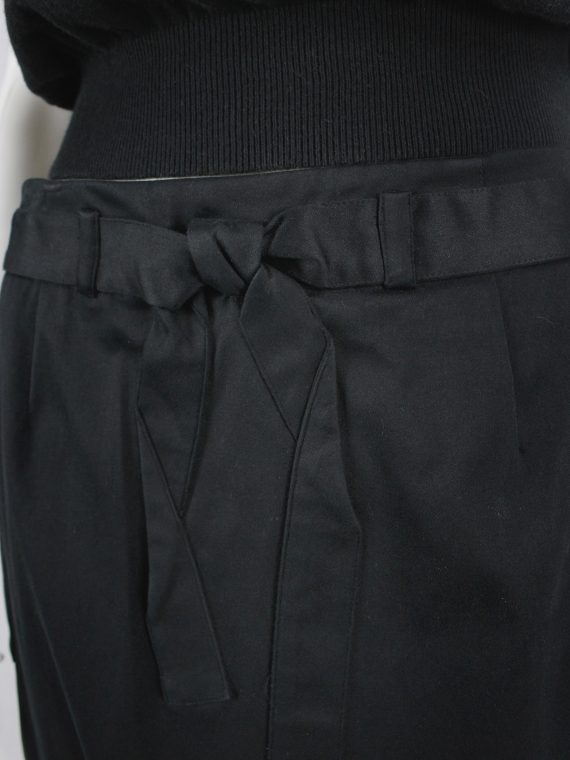 vaniitas vintage Maison Martin Margiela black maxi skirt with trompe-l’oeil bow runway spring 1999 1293