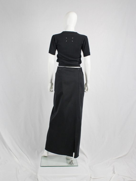 vaniitas vintage Maison Martin Margiela black maxi skirt with trompe-l’oeil bow runway spring 1999 1312
