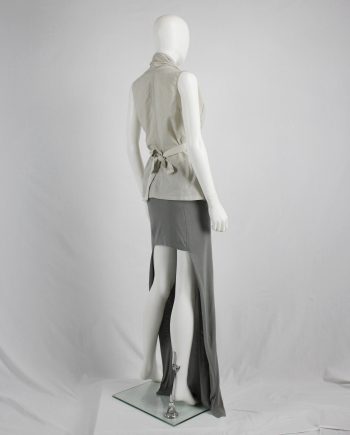vaniitas vintage Maison Martin Margiela grey maxi skirt with mini-skirt back runway spring 2008