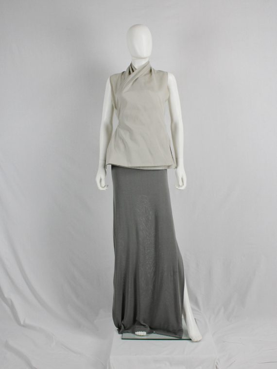 vaniitas vintage Maison Martin Margiela grey maxi skirt with mini-skirt back runway spring 2008 4112
