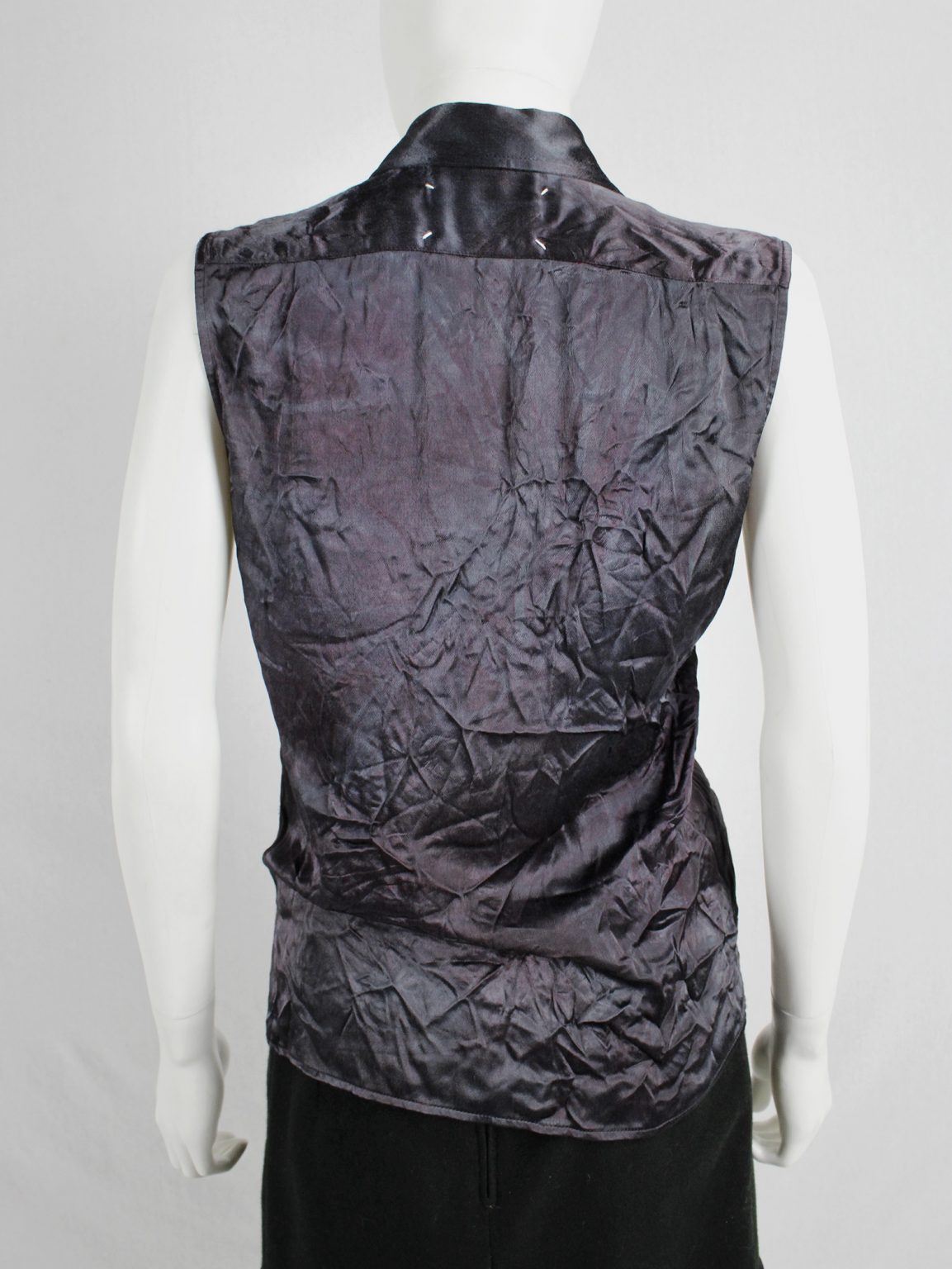 Maison Martin Margiela purple wrinkled shirt in exclusive fabric — fall 2004