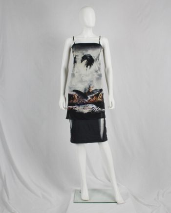 Maison Martin Margiela strapless dress printed with wild horses — spring 2008