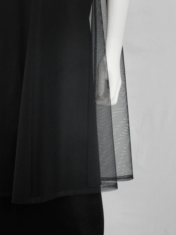 vaniitas vintage Noir Kei Ninomiya black minimalist dress with sheer overlayer fall 2015 3471